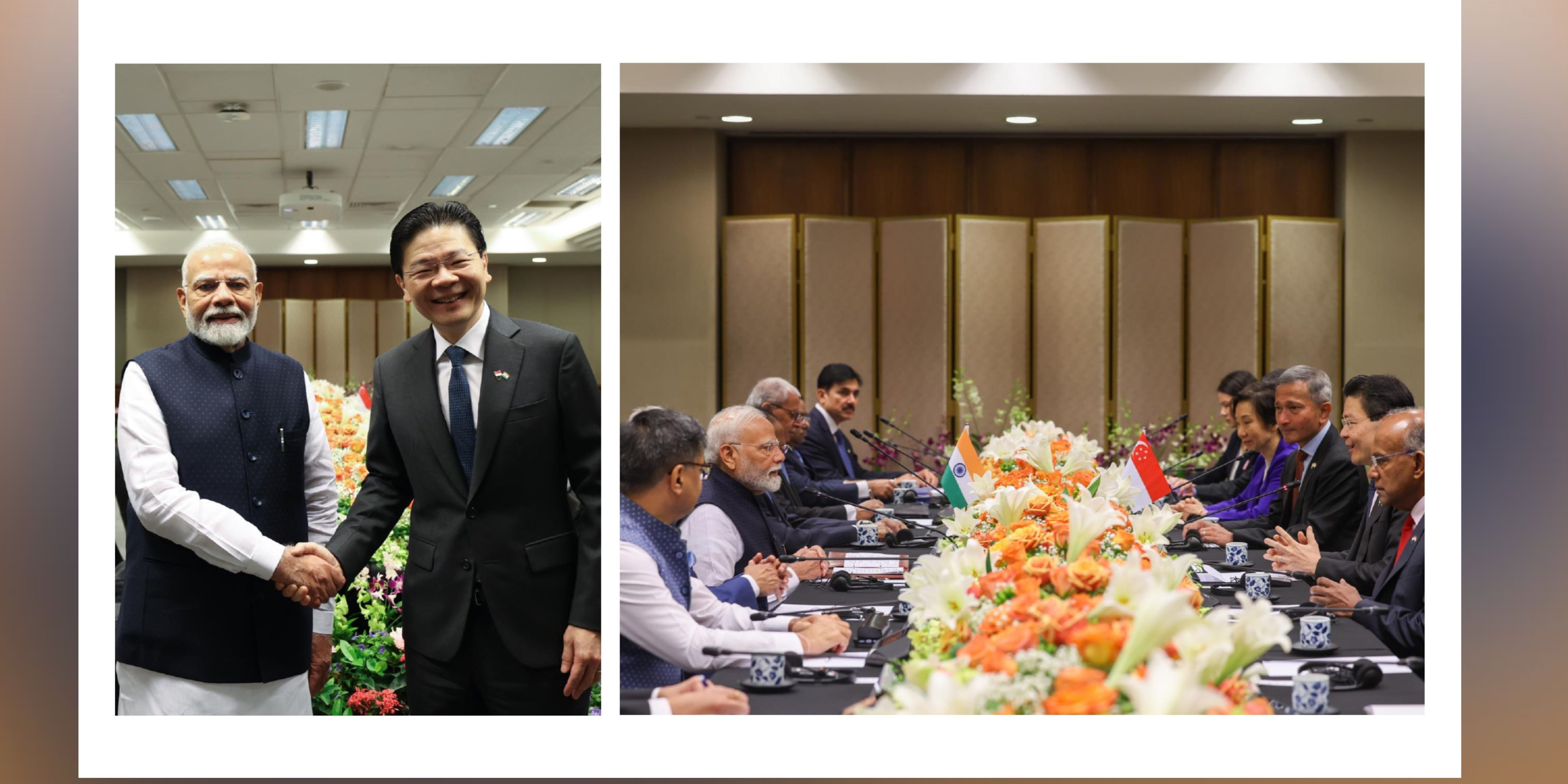  Prime Minister Shri Narendra Modi's meeting with H.E. Mr. Lawrence Wong, Prime Minister of Singapore (Singapore, 05 September 2024)