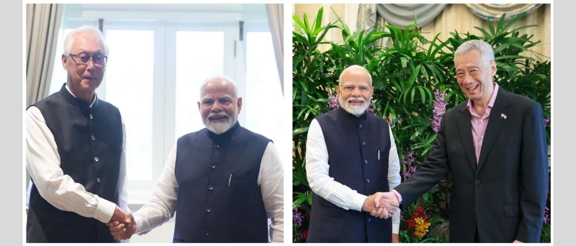 Prime Minister Shri Narendra Modi's meetings with Emeritus Senior Minister Mr. Goh Chok Tong and Senior Minister Mr. Lee Hsien Loong (Singapore, 05 September 2024)