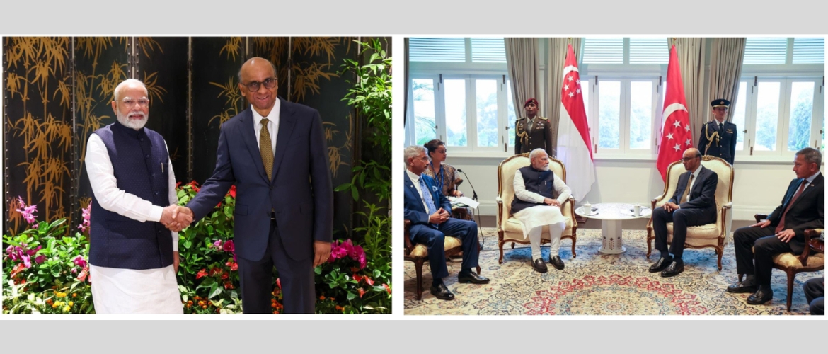  Prime Minister Shri Narendra Modi met with H.E. Mr. Tharman Shanmugaratnam, President of Singapore (Singapore, 05 September 2024)