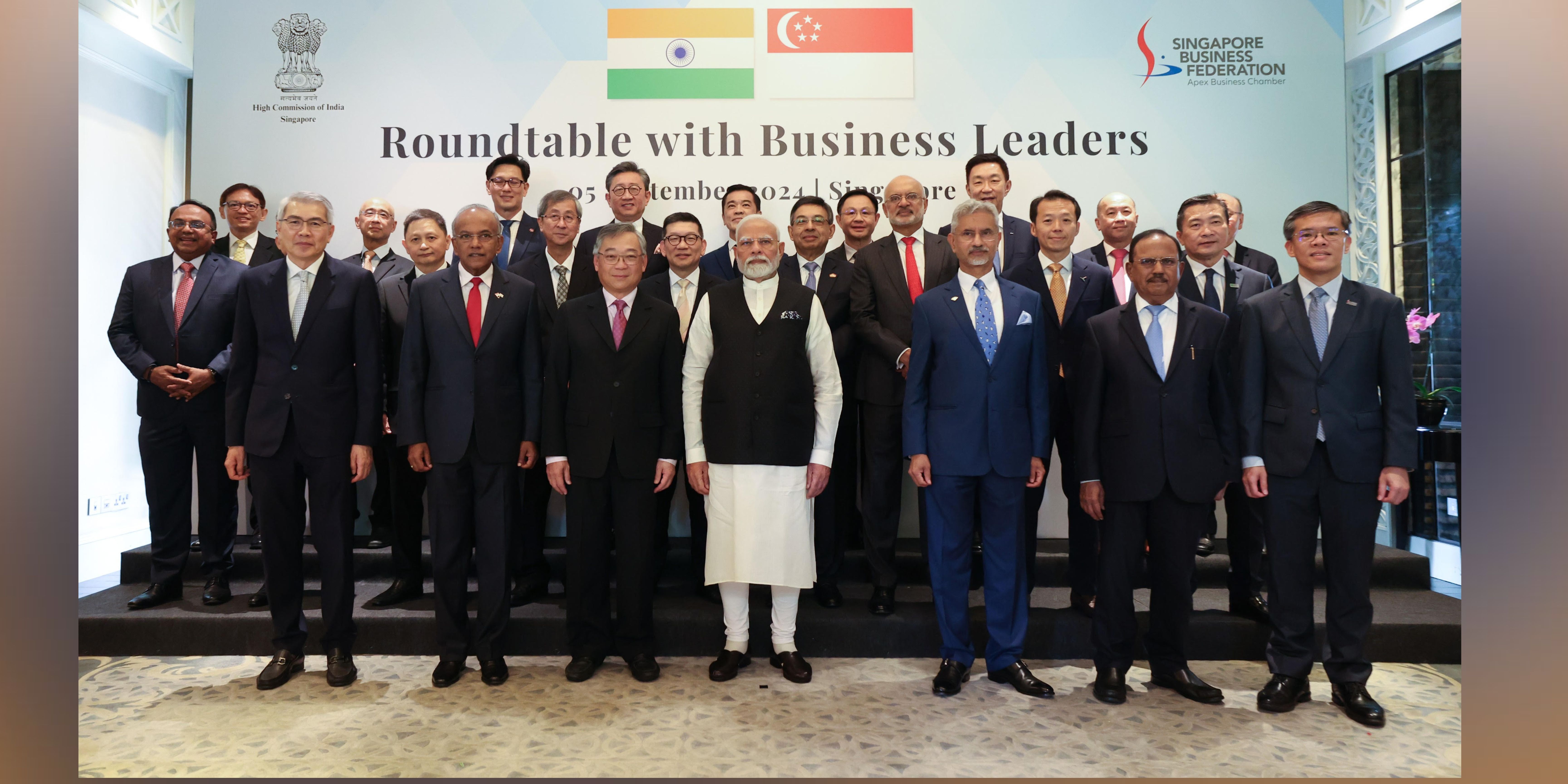  Prime Minister Narendra Modi's interaction with Singaporean business leaders (Singapore, 05 September 2024)